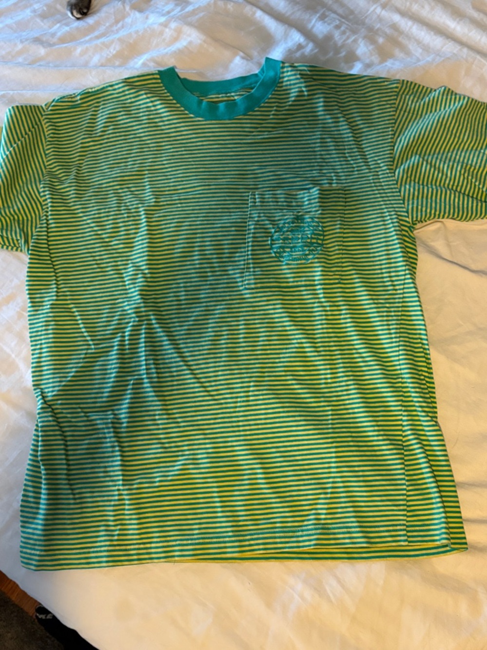 Esprit Green and Teal Striped Short Sleeve Tee